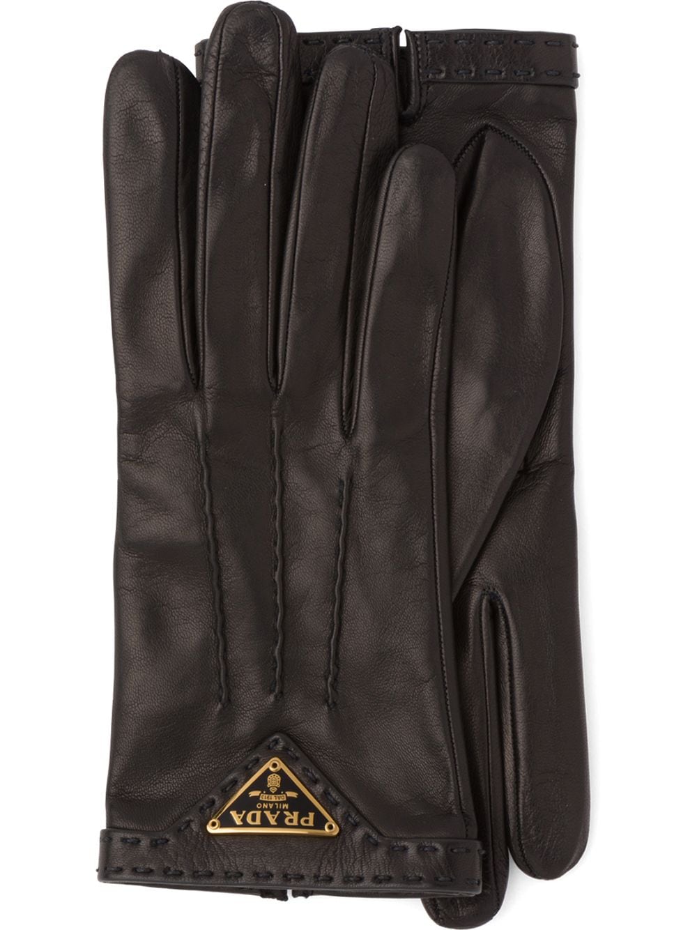 Prada logo-plaque slip-on gloves - Black von Prada