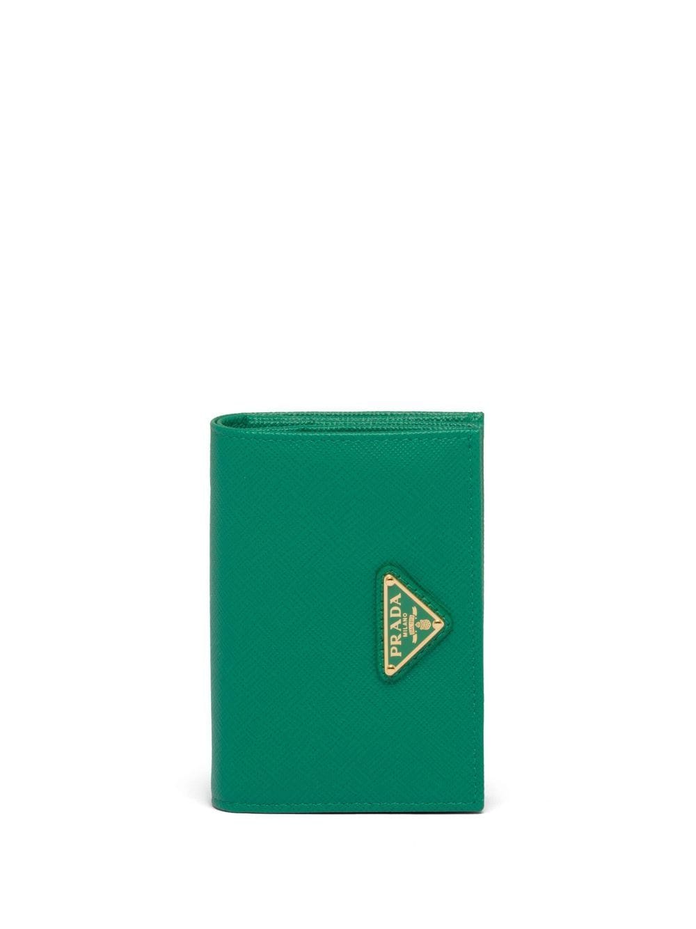 Prada logo-plaque small wallet - Green von Prada