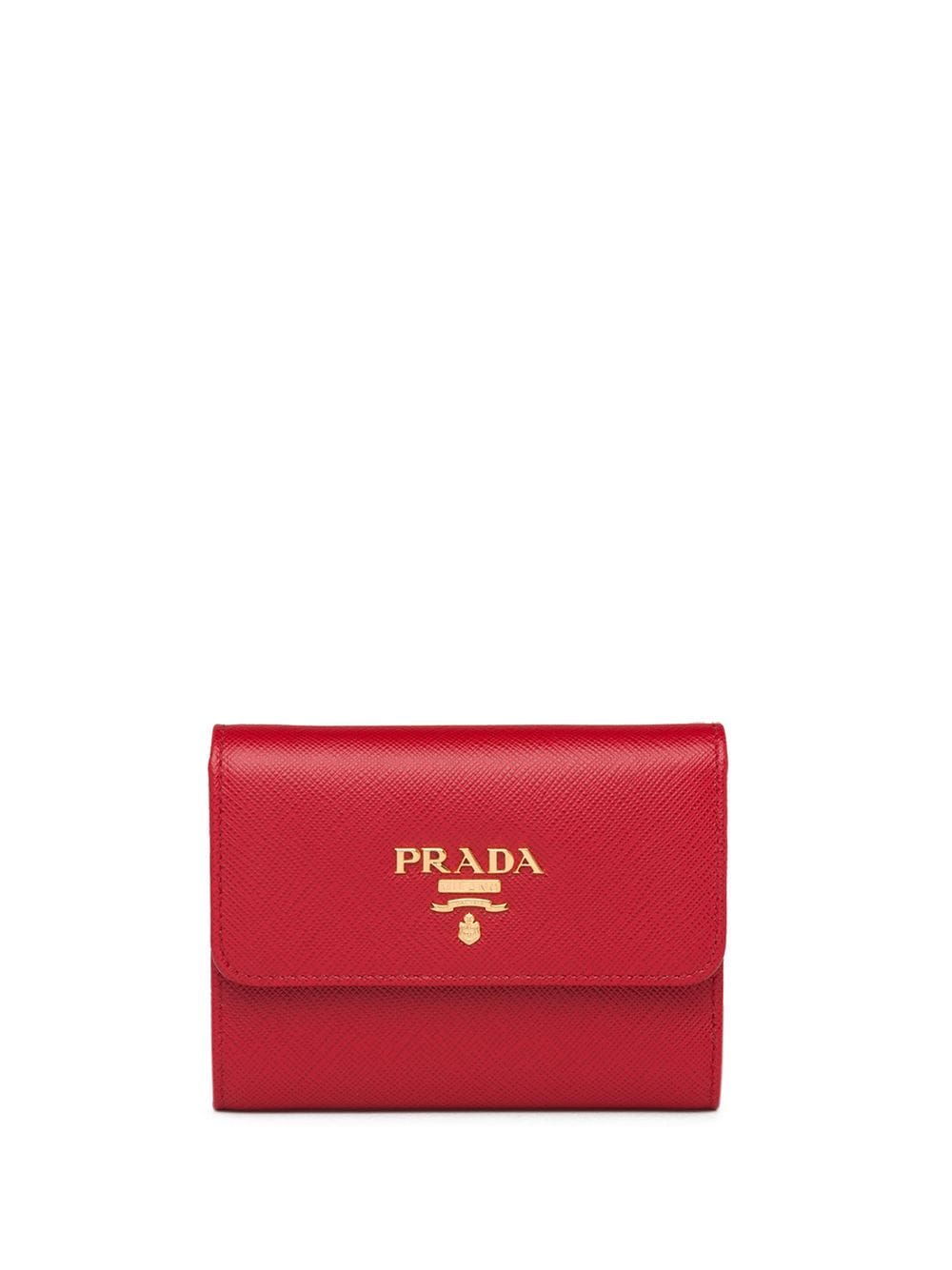 Prada logo-plaque square wallet - Red von Prada