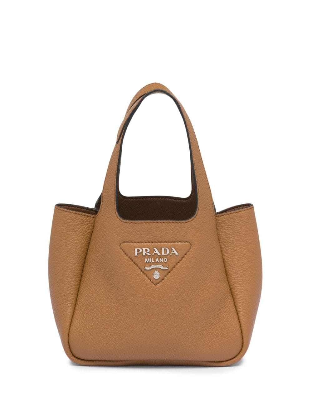 Prada logo-plaque tote bag - Brown von Prada