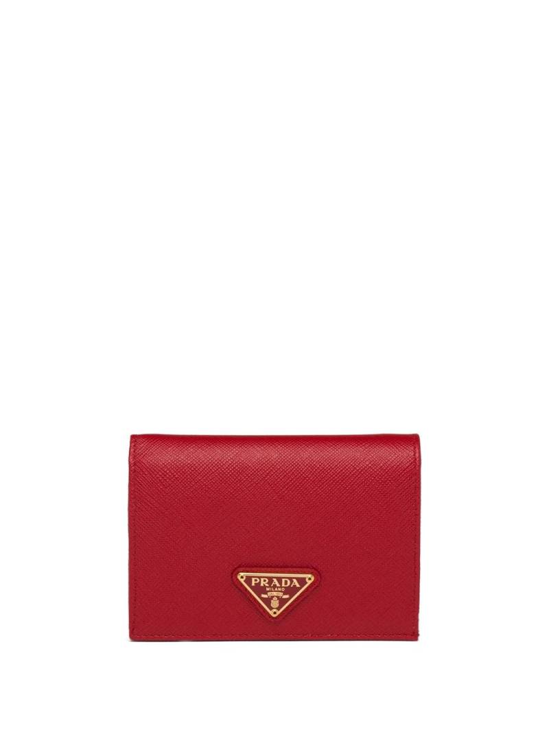 Prada logo-plaque wallet - Red von Prada