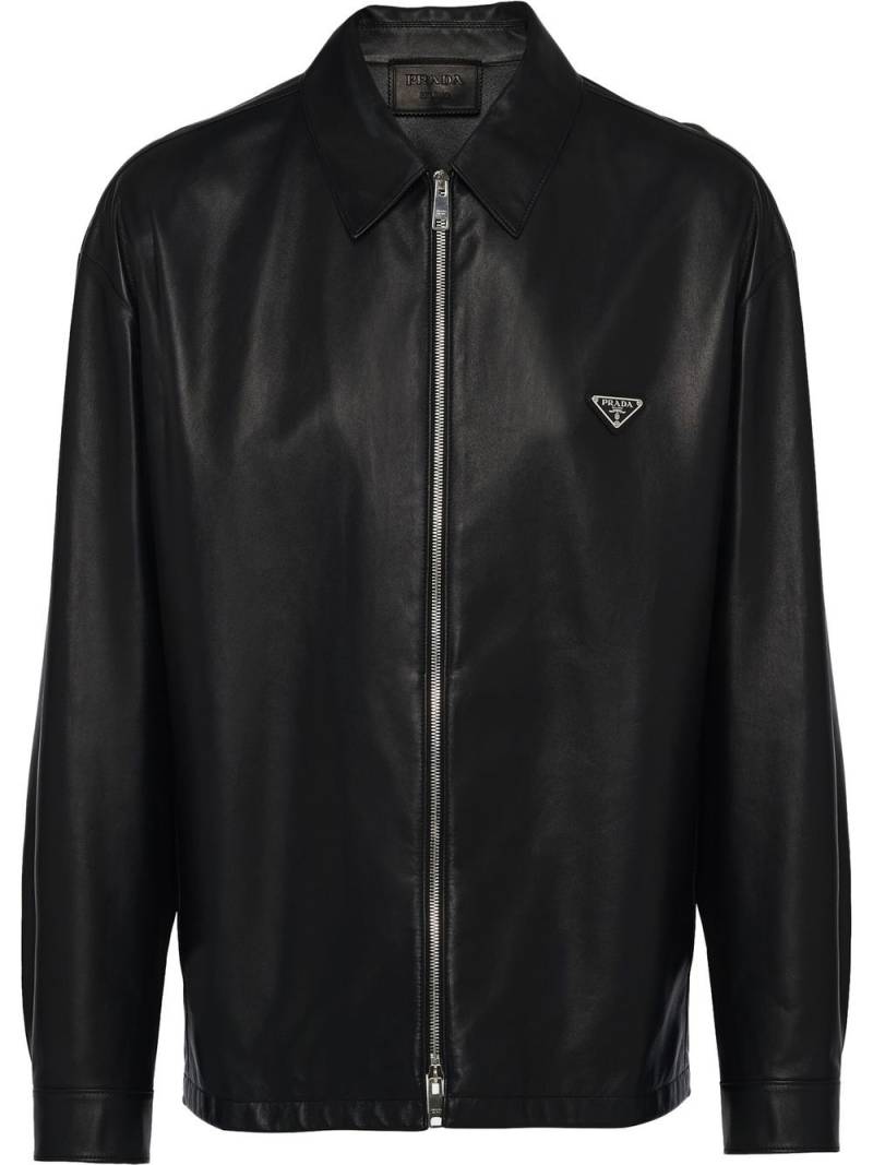 Prada nappa leather blouson jacket - Black von Prada