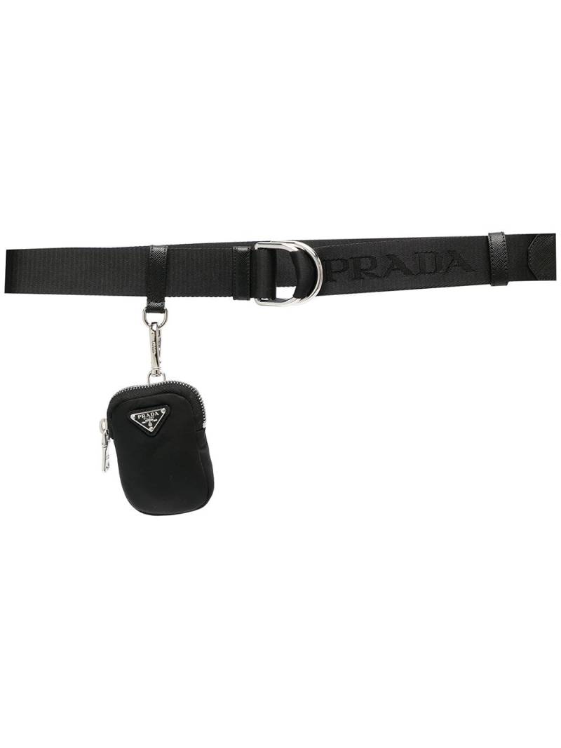 Prada logo pouch belt - Black von Prada