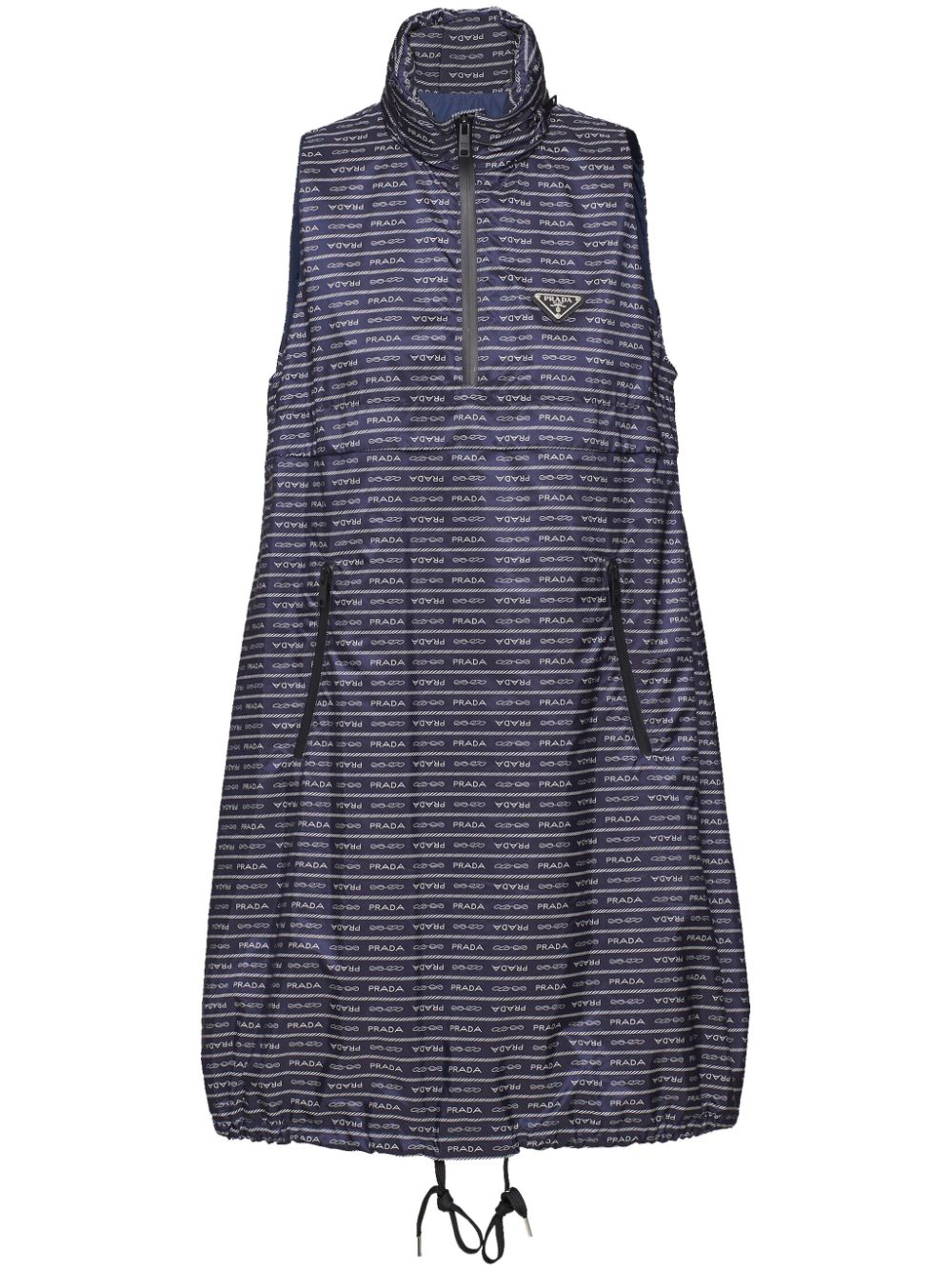 Prada logo-print Re-Nylon dress - Blue von Prada