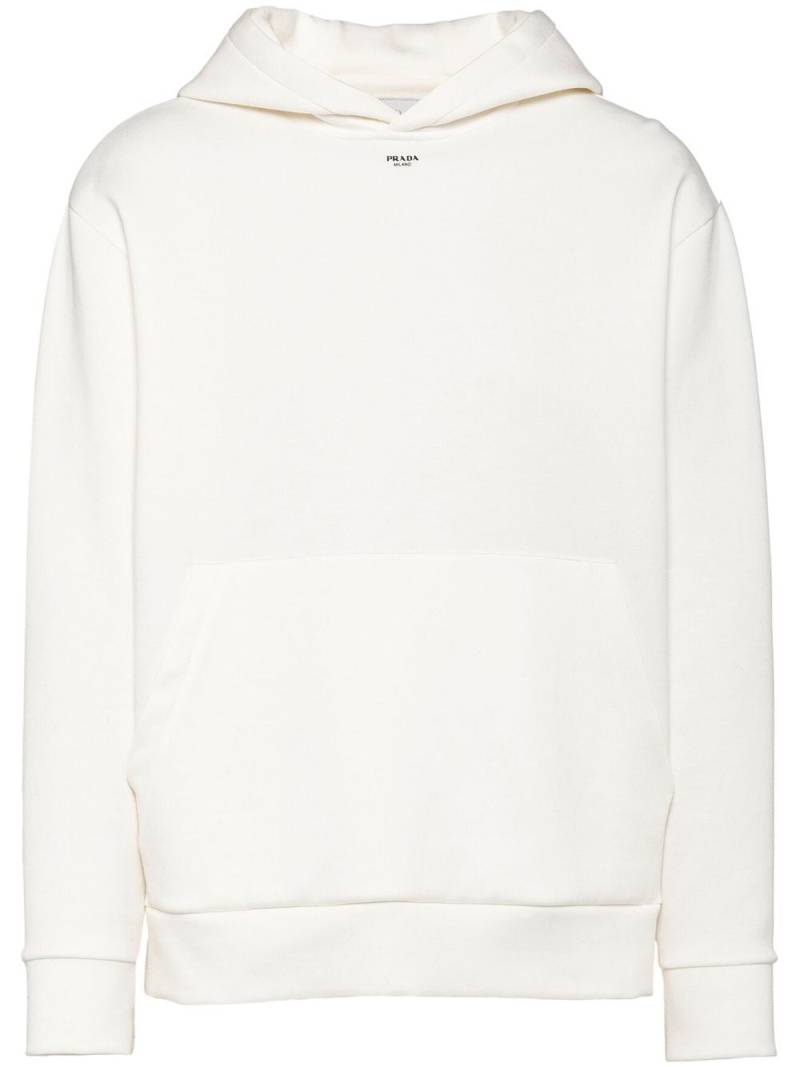 Prada logo-print cotton hoodie - White von Prada