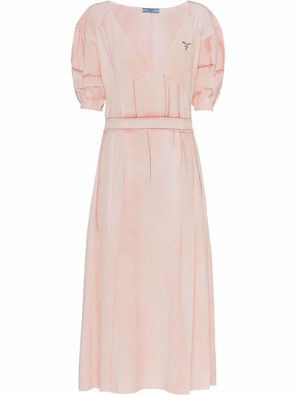 Prada logo-print crepe dress - Pink von Prada