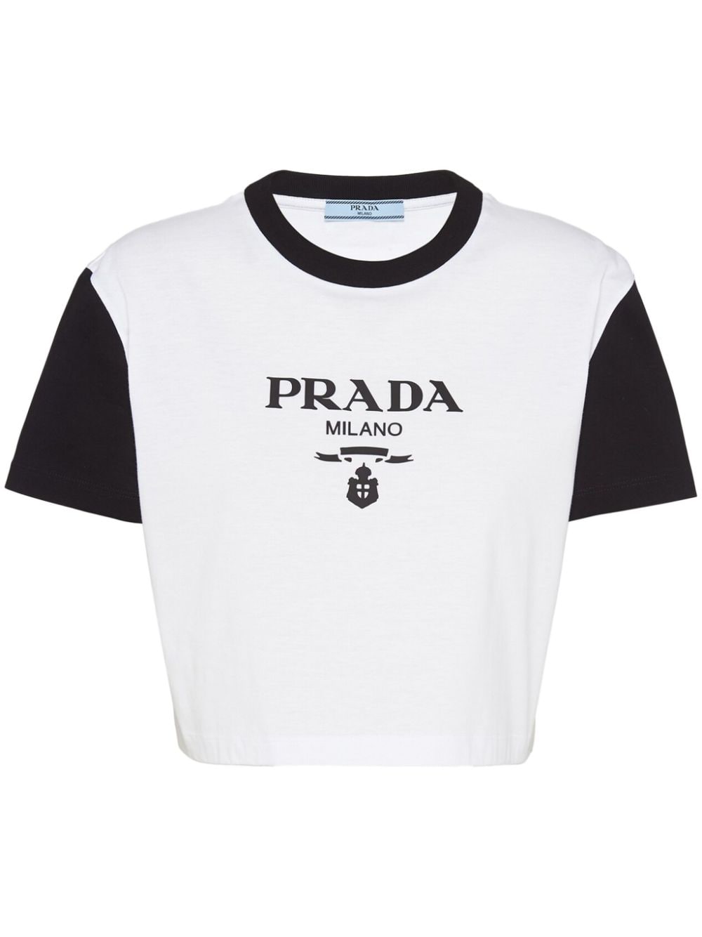 Prada logo-print cropped T-shirt - White von Prada