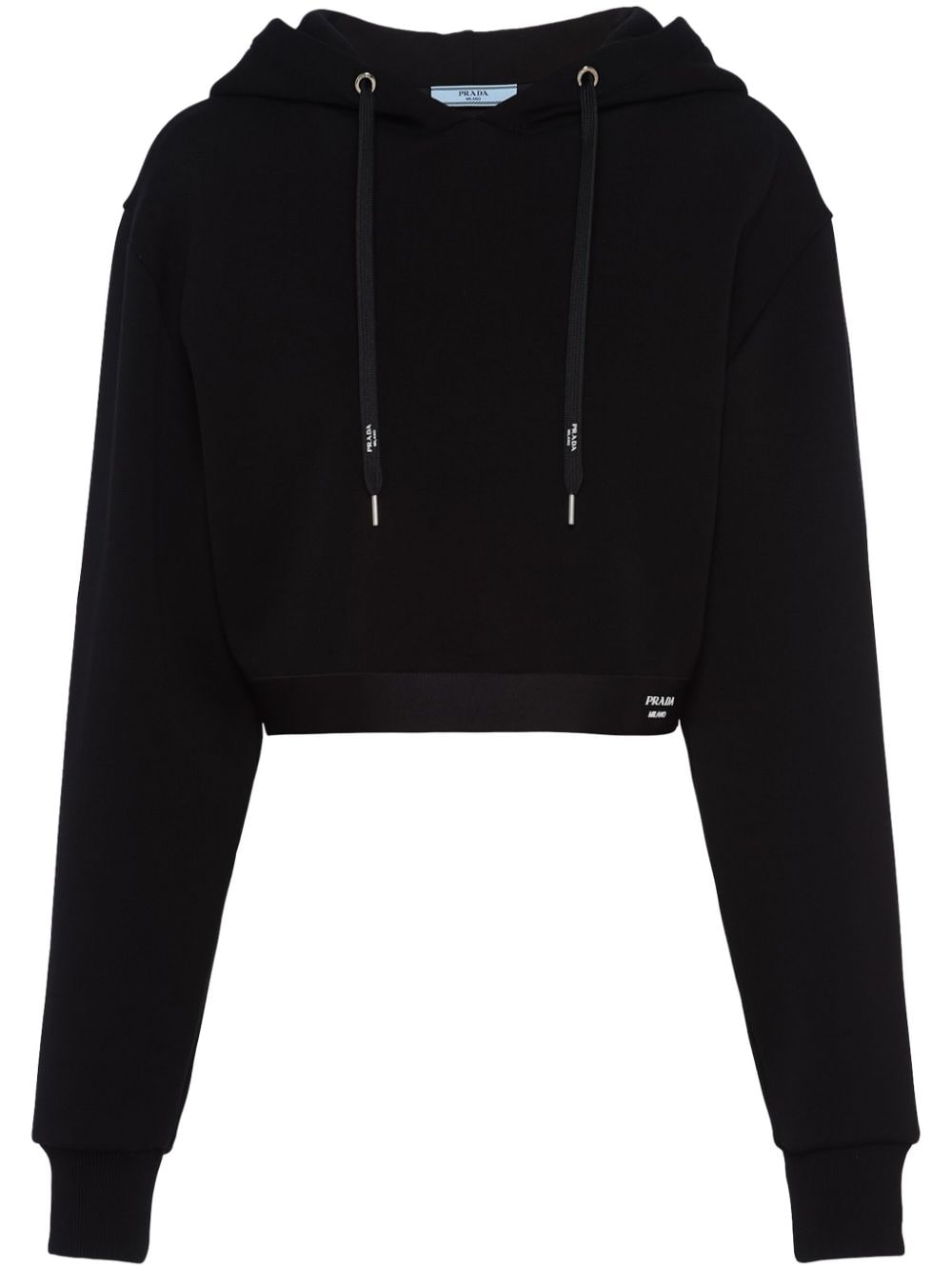 Prada logo-print cropped hoodie - Black von Prada