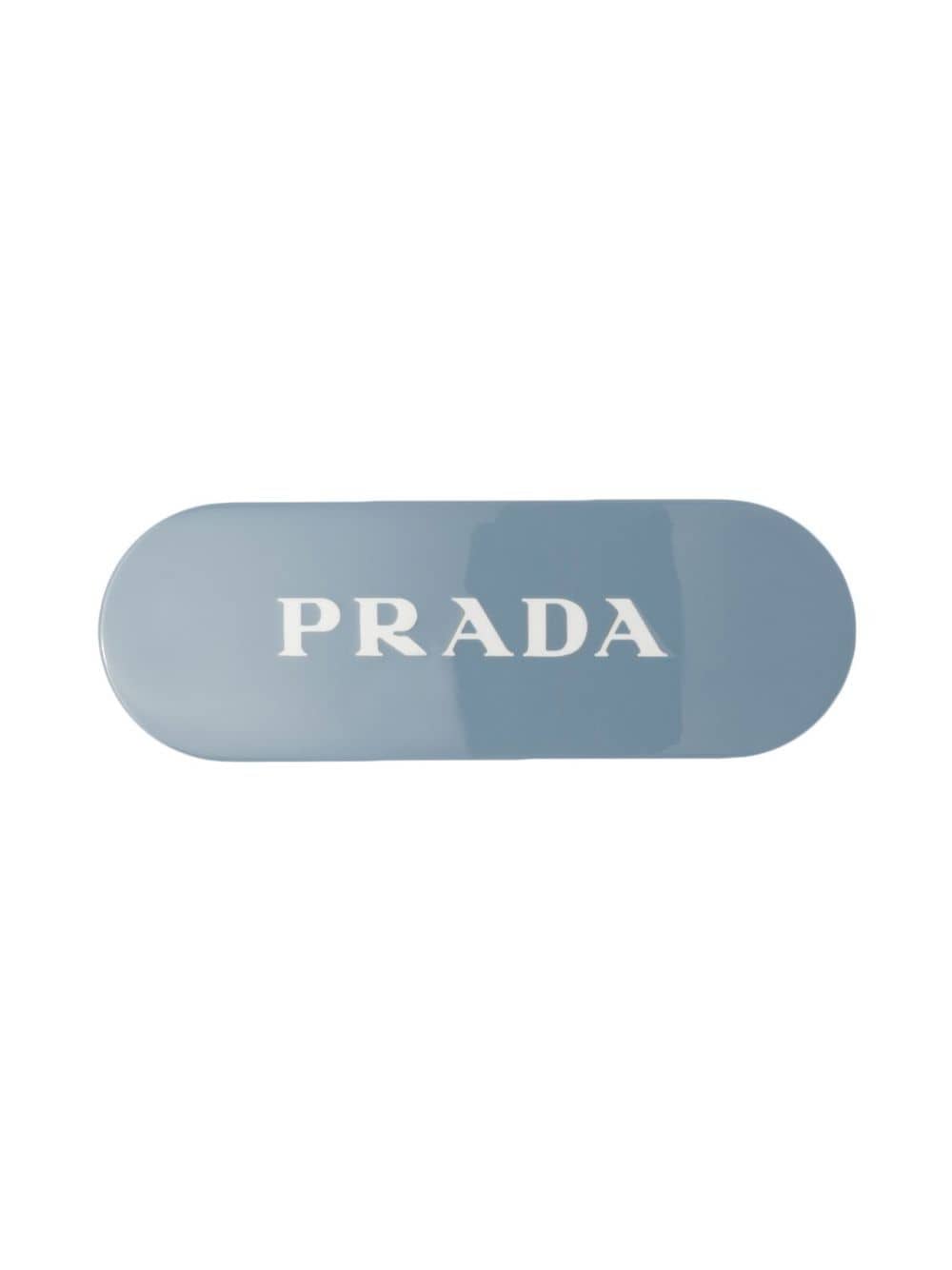 Prada logo-print hair clip - Blue von Prada