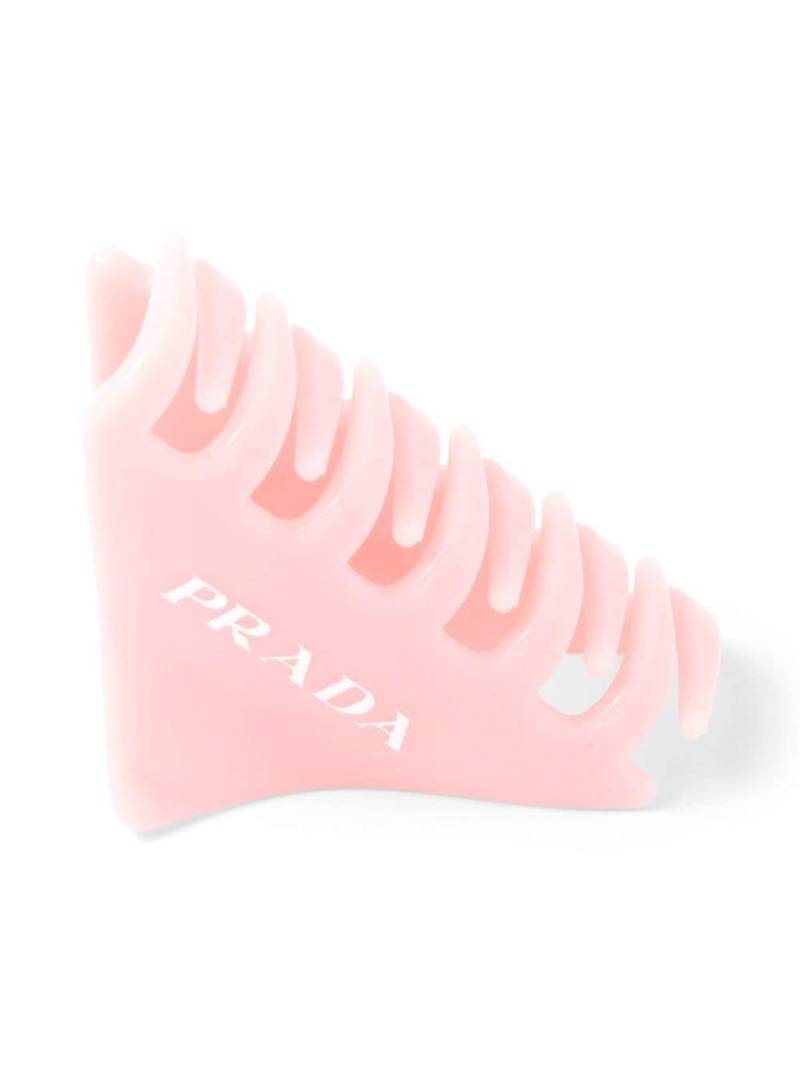 Prada logo-printed triangle hair clip - Pink von Prada