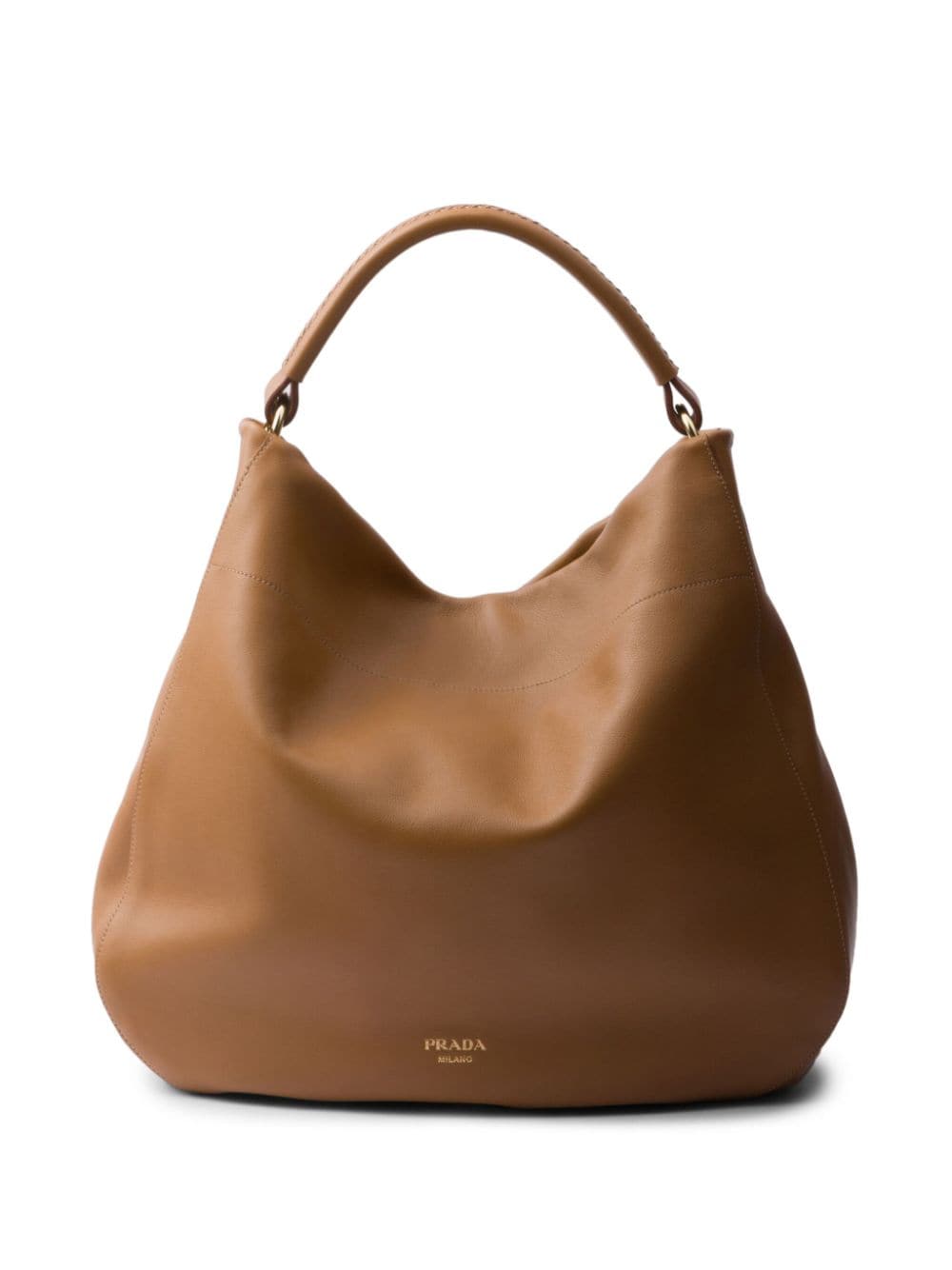 Prada large leather shoulder bag - Brown von Prada