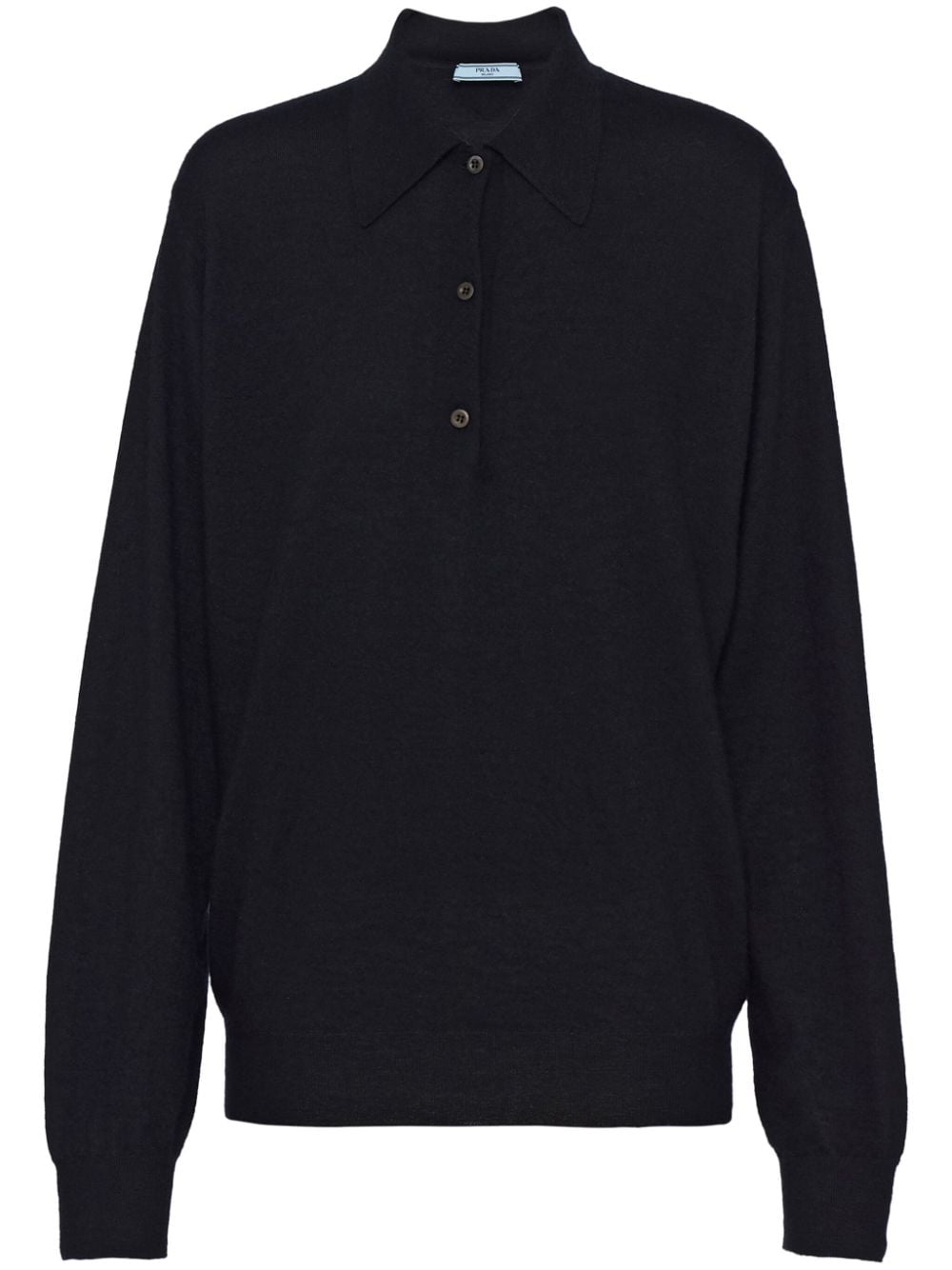 Prada long-sleeve cashmere polo shirt - Black von Prada