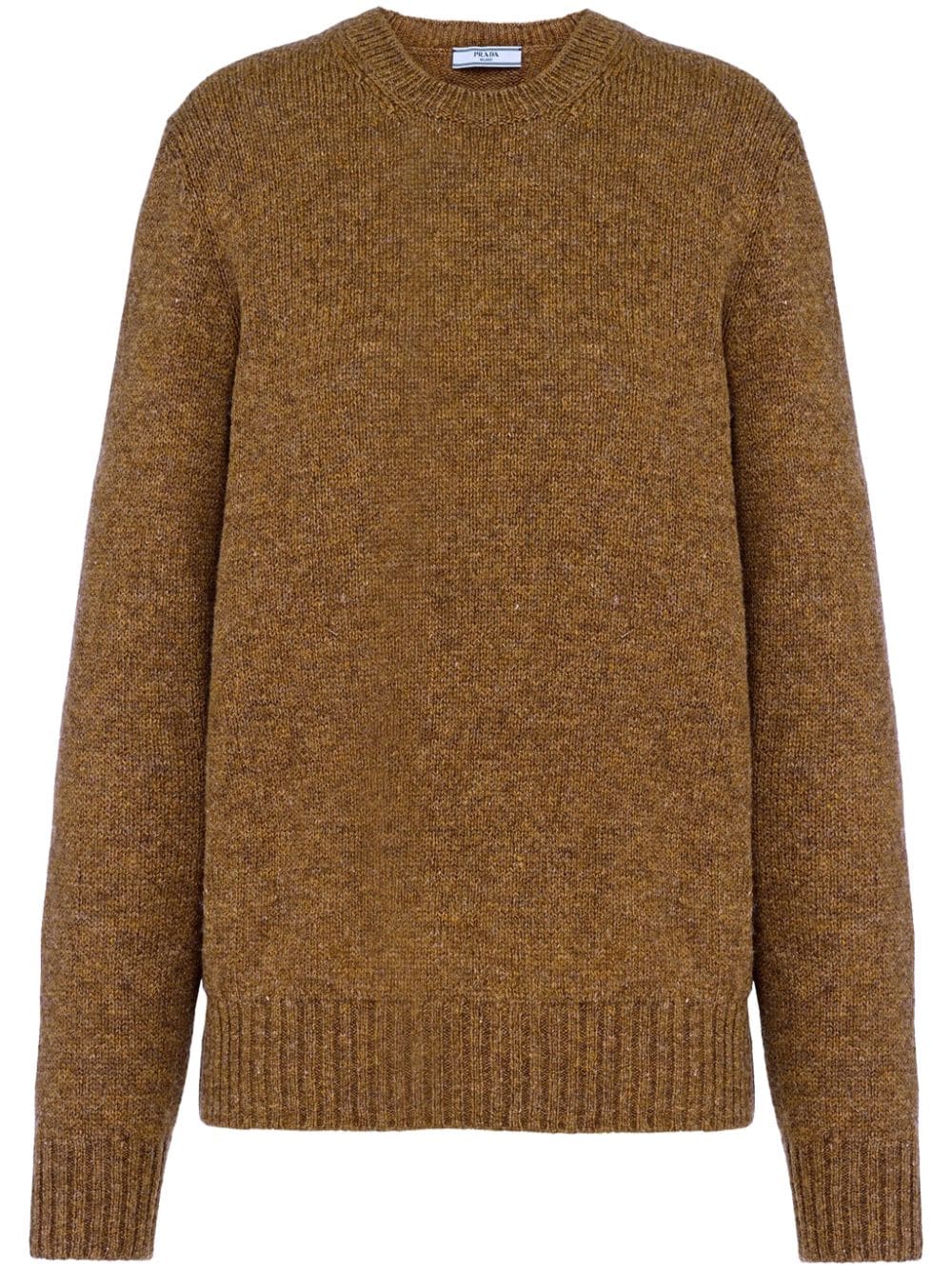 Prada triangle-logo wool jumper - Brown von Prada