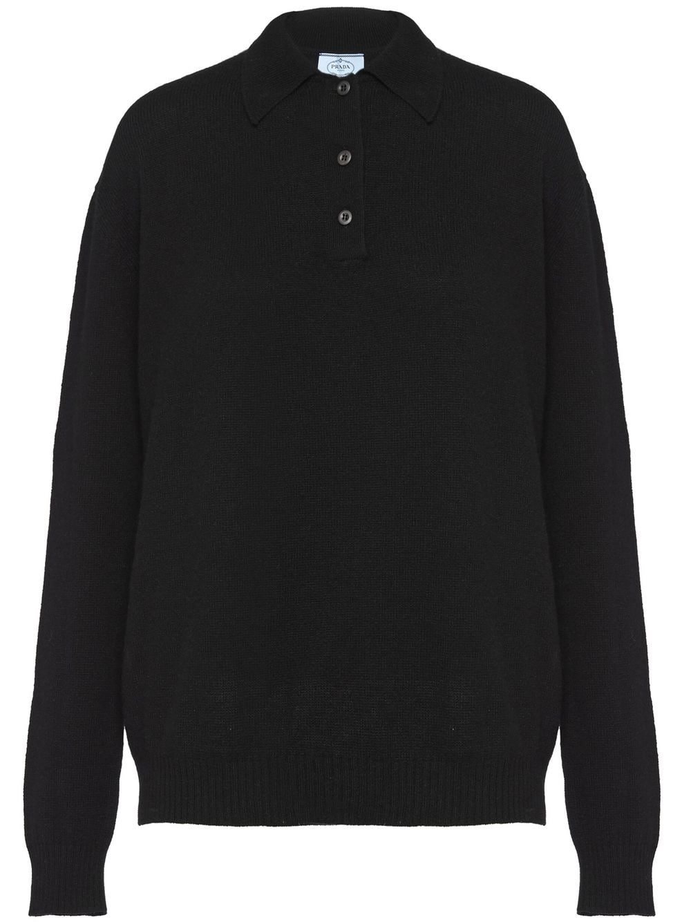 Prada long-sleeved knitted polo shirt - Black von Prada
