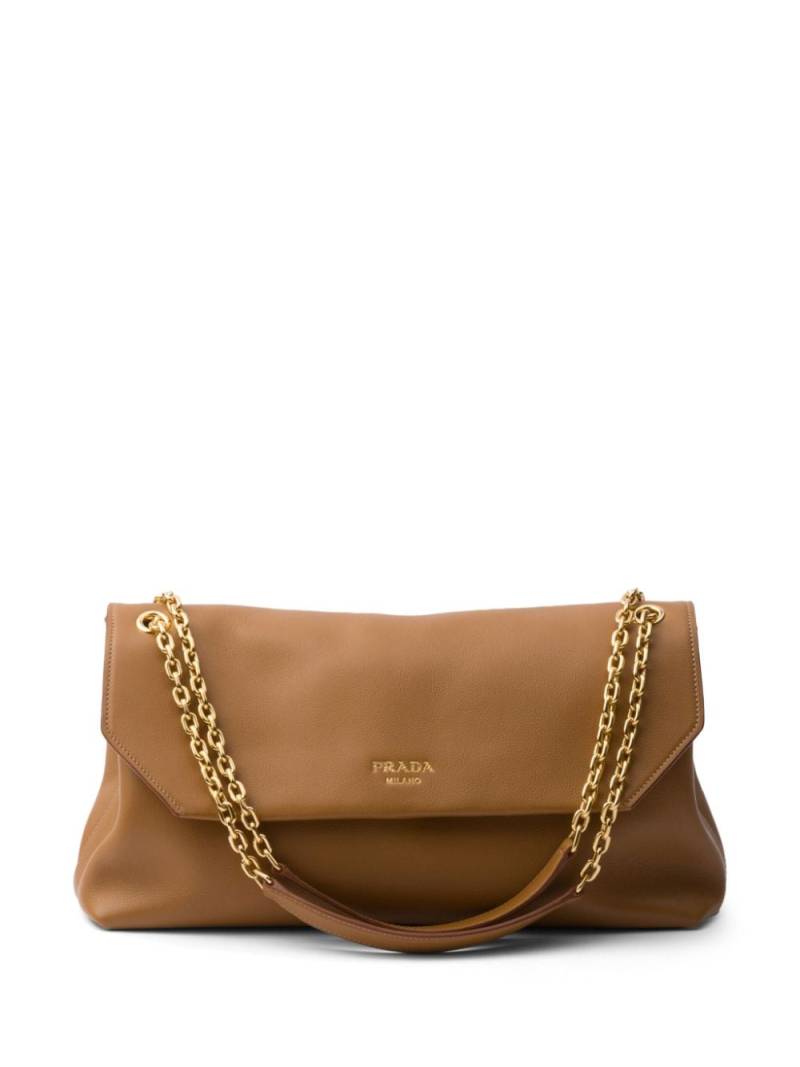 Prada medium leather shoulder bag - Brown von Prada