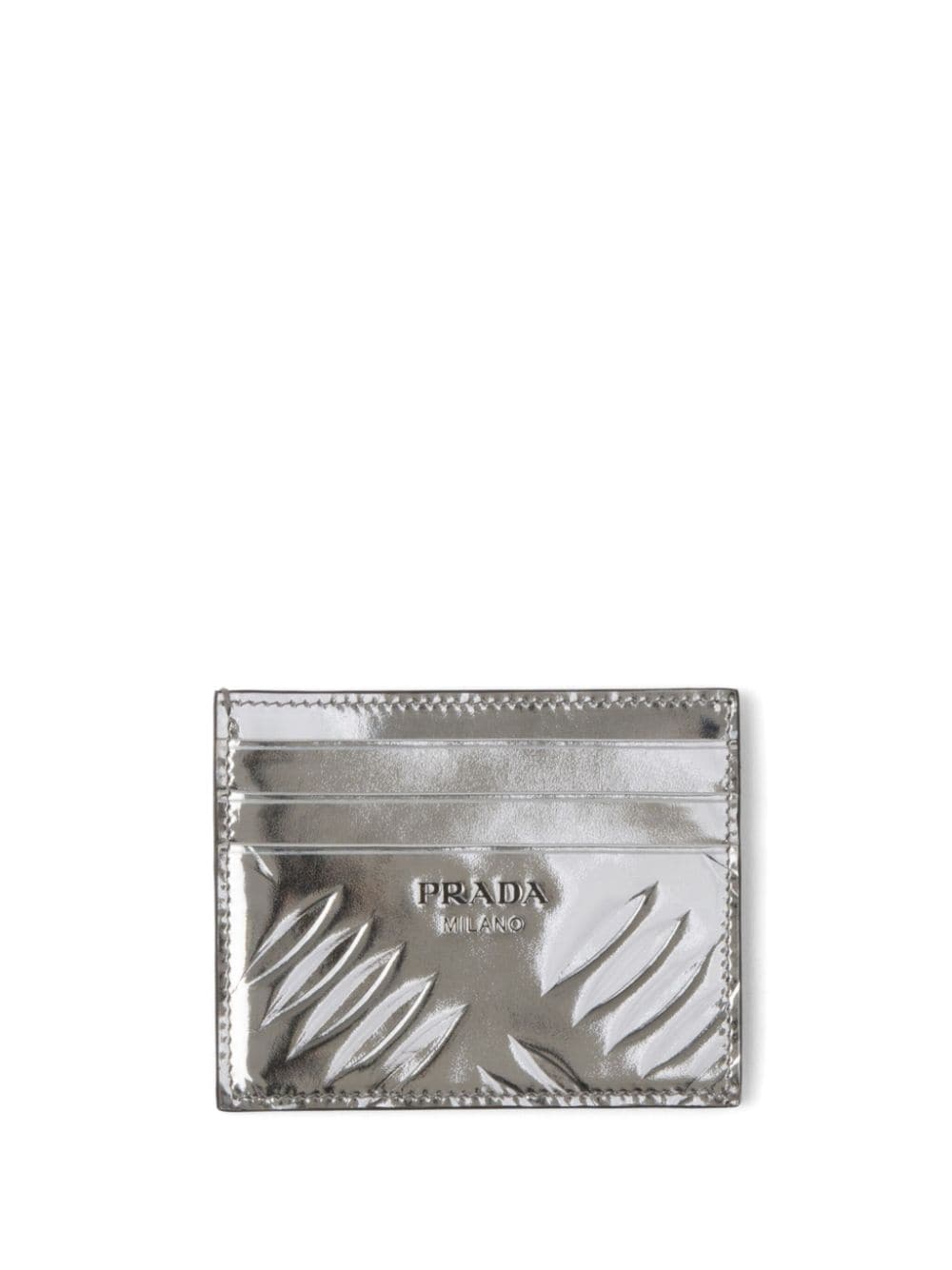 Prada metallic leather cardholder - Silver von Prada