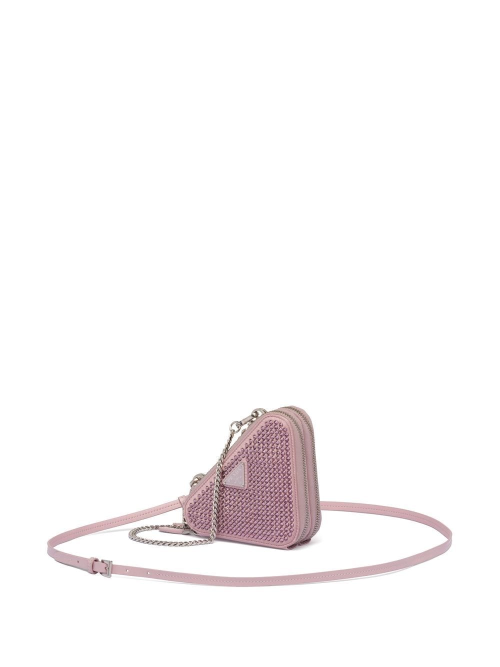 Prada mini Triangle crystal-embellished crossbody bag - Pink von Prada