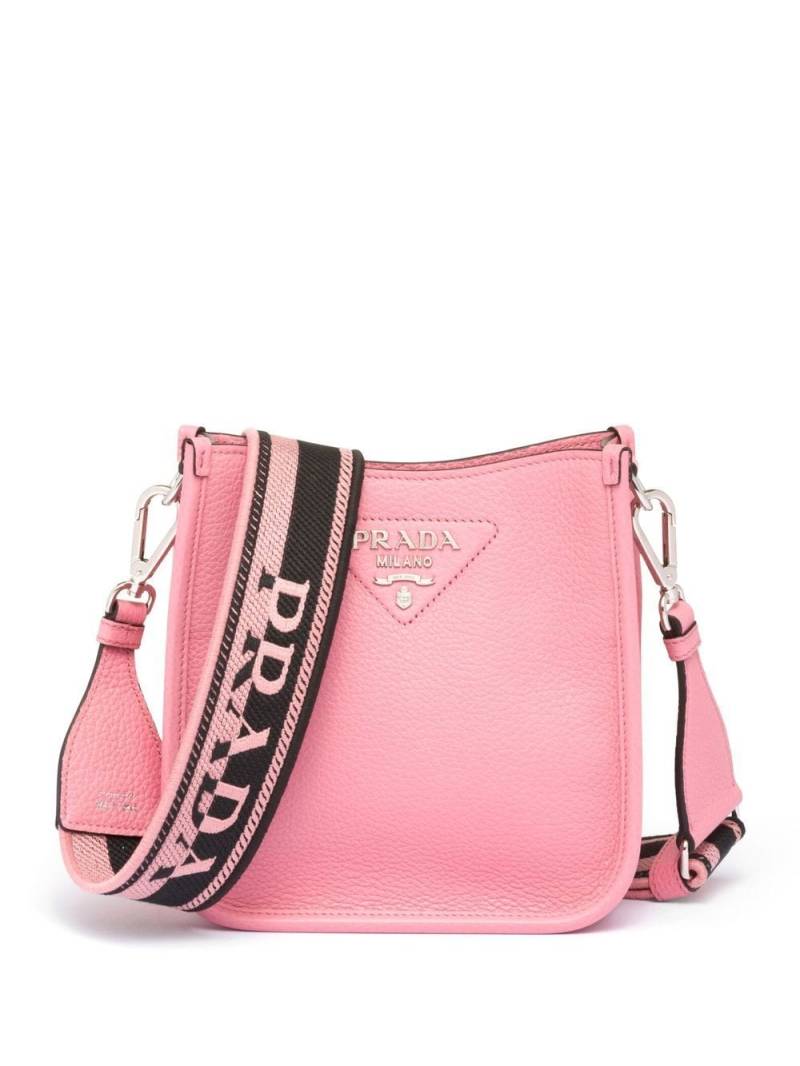 Prada mini logo-plaque shoulder bag - Pink von Prada