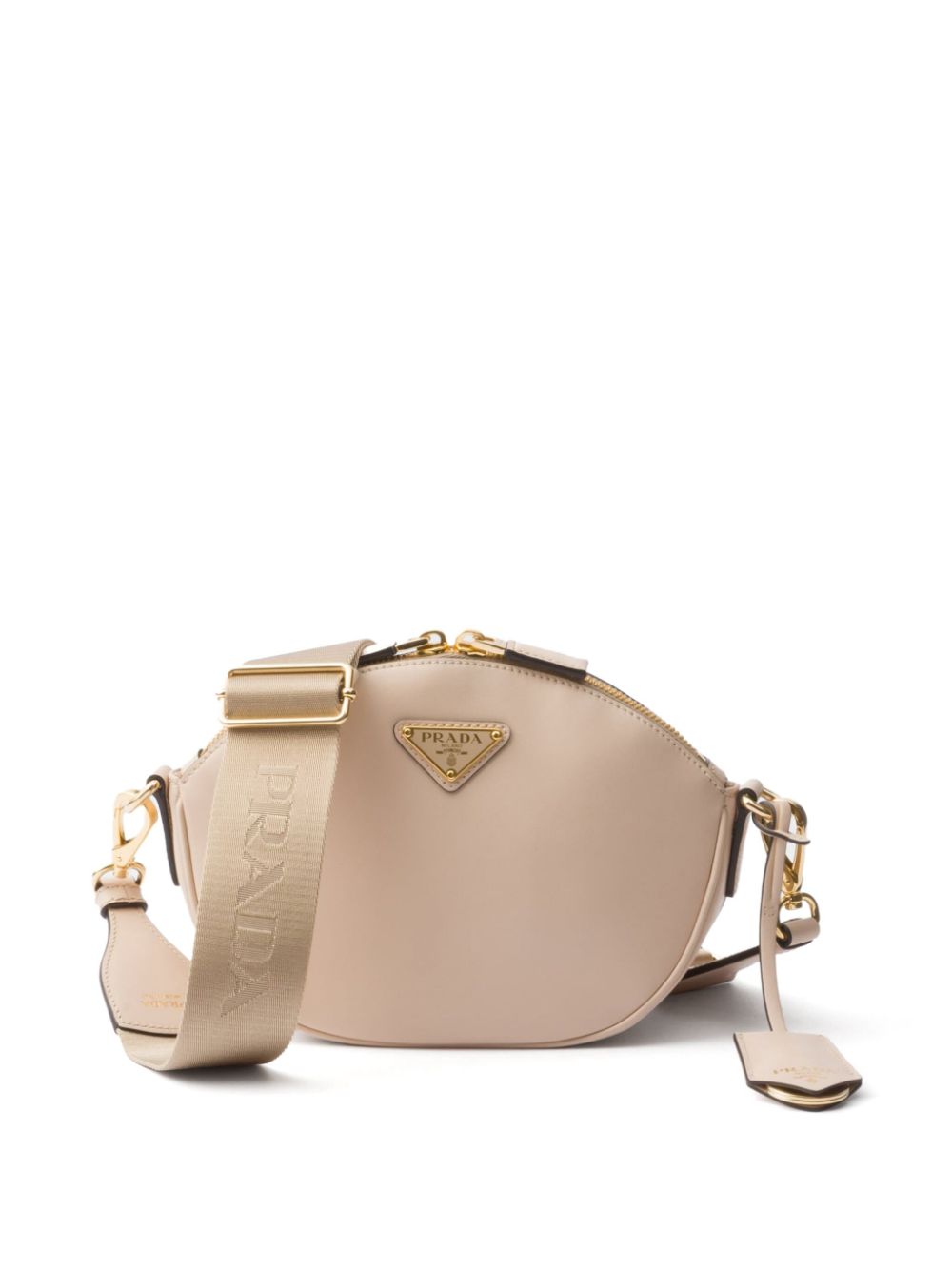 Prada mini logo-triangle crossbody bag - Neutrals von Prada