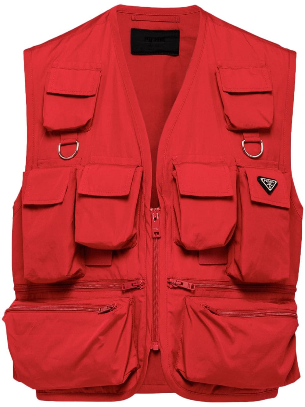 Prada multi-pocket cotton gilet - Red von Prada