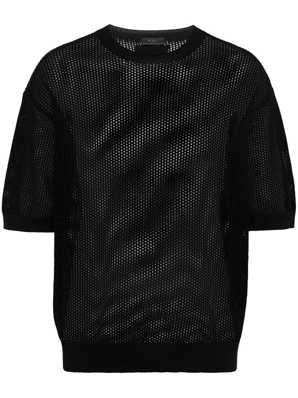 Prada open-knit short-sleeved jumper - Black von Prada
