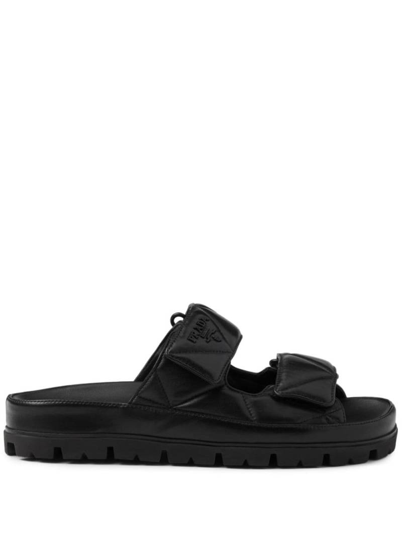 Prada padded leather sandals - Black von Prada