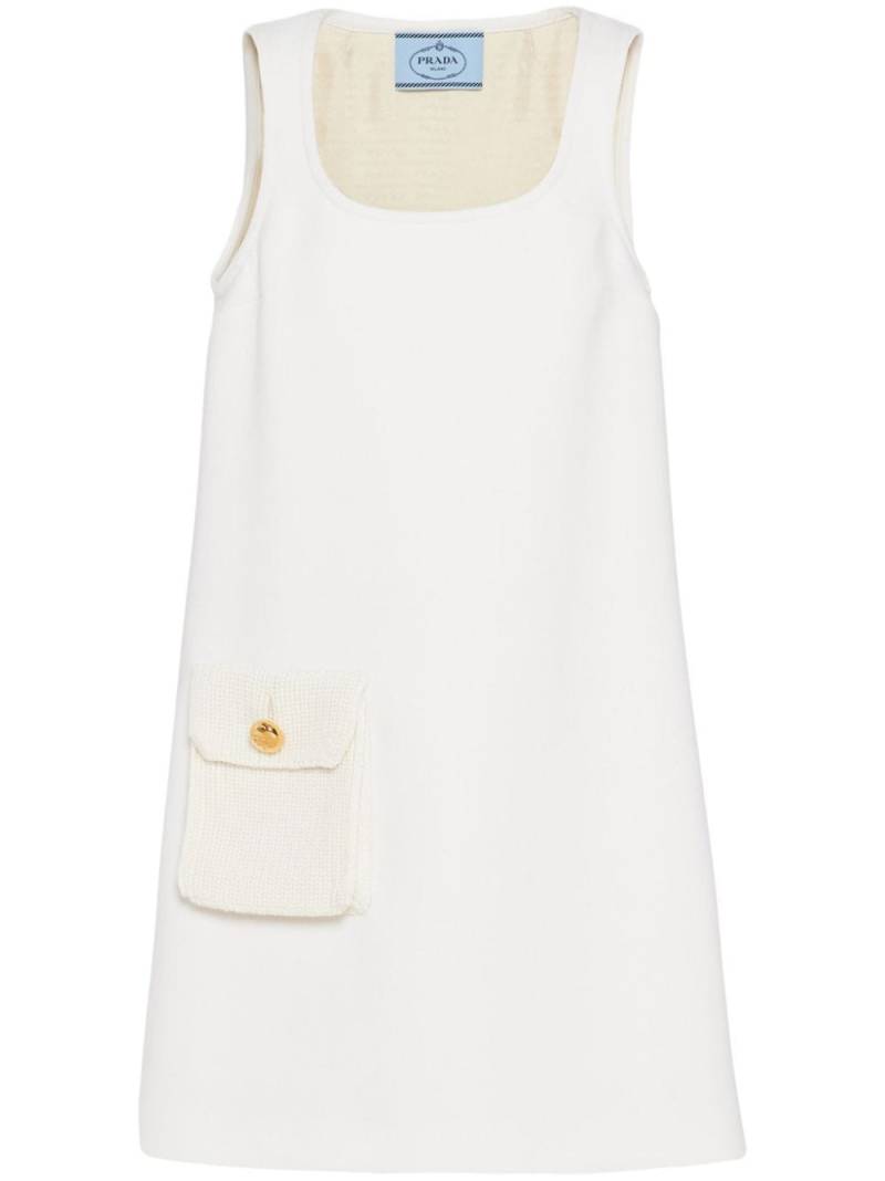 Prada patch-pocket virgin wool minidress - White von Prada