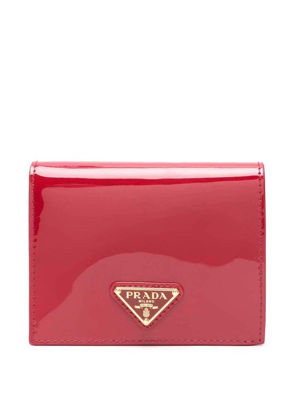 Prada patent-leather bi-fold wallet - Red von Prada