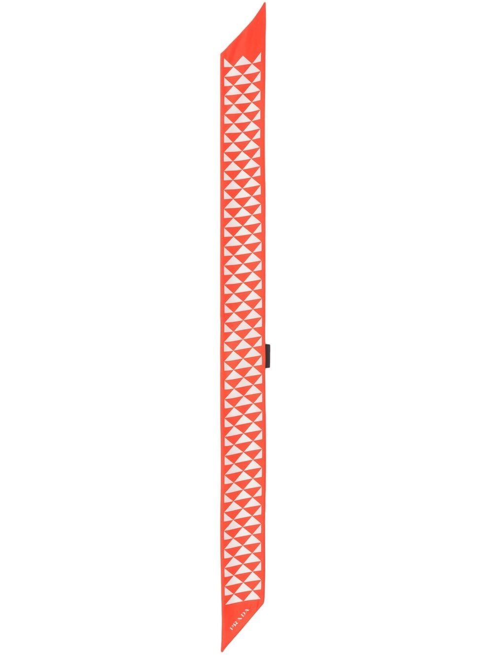 Prada patterned twill scarf - Orange von Prada