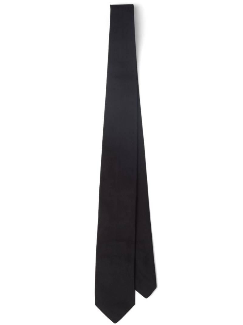 Prada plain silk tie - Black von Prada