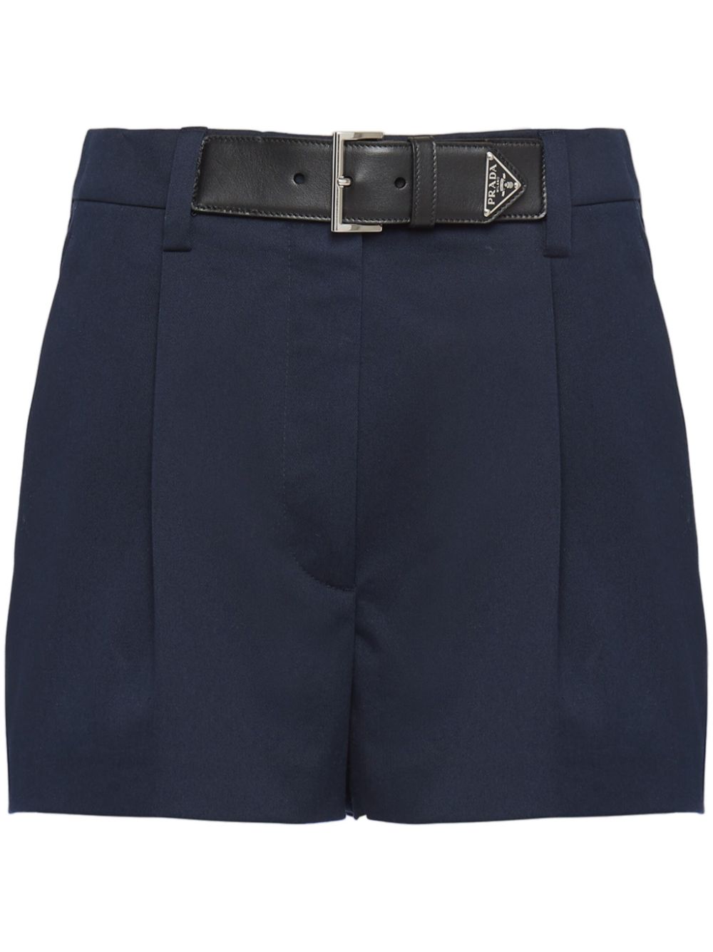 Prada pleated gabardine mini shorts - Blue von Prada