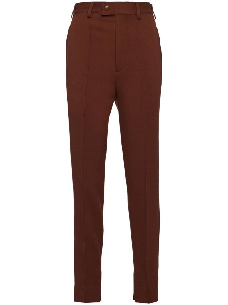 Prada pleated natté trousers - Brown von Prada