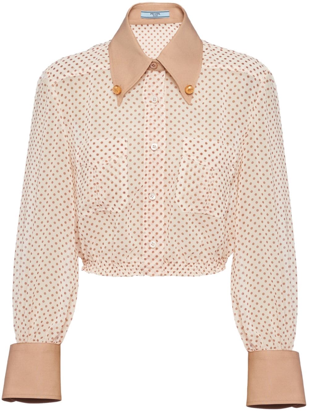 Prada polka-dot cotton shirt - Neutrals von Prada