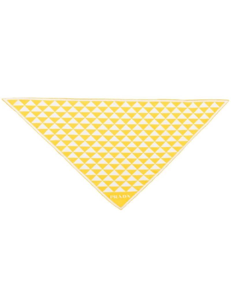Prada printed twill scarf - Yellow von Prada