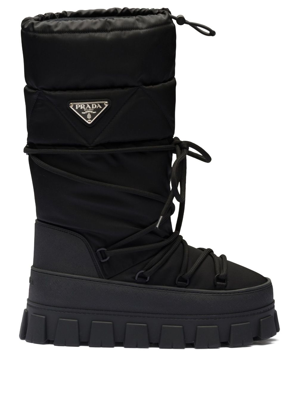 Prada recycled nylon moon boots - Black von Prada