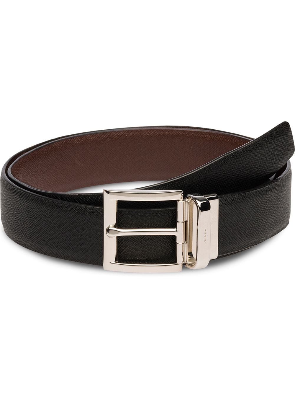 Prada reversible leather belt - Black von Prada