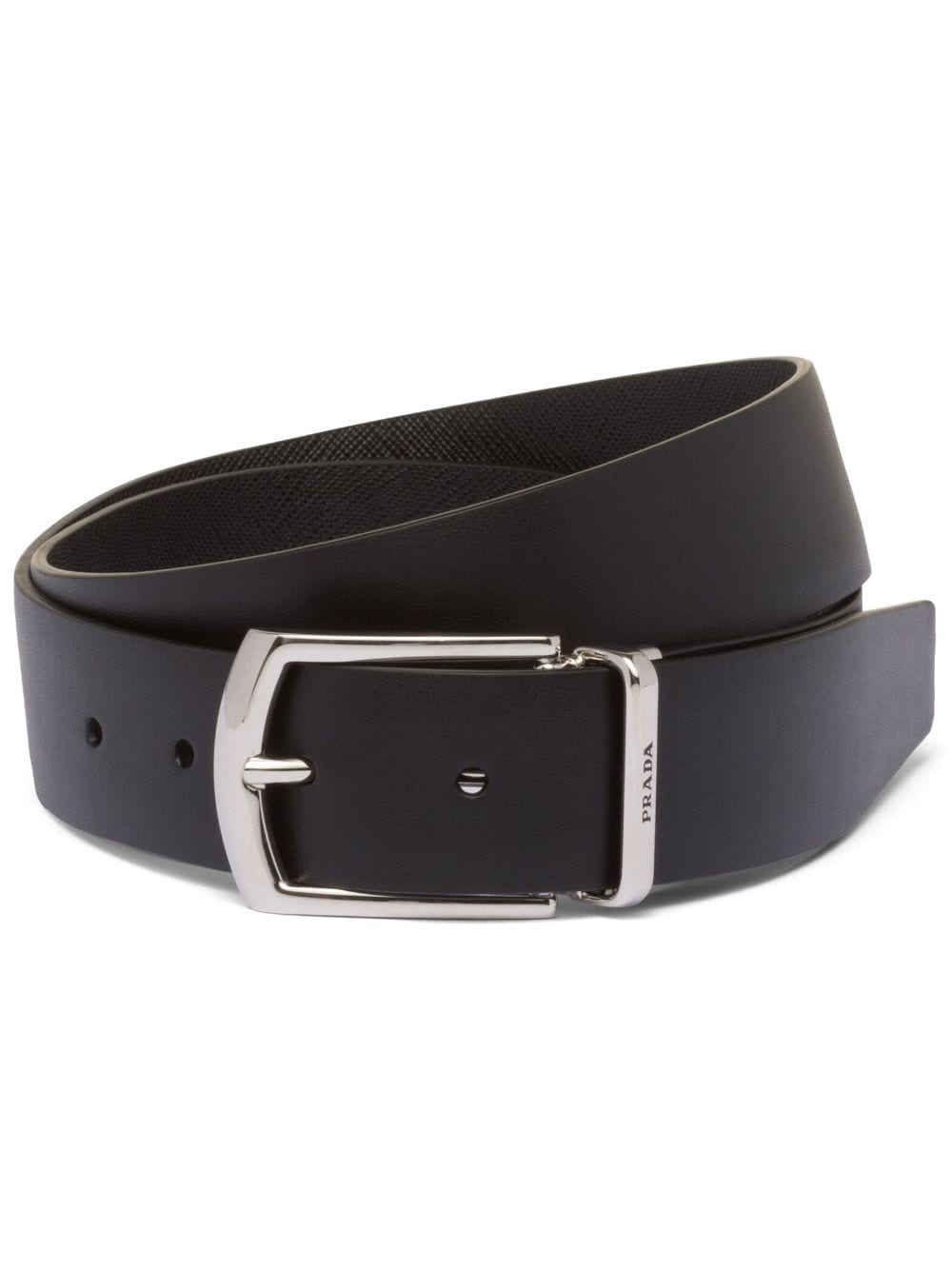 Prada reversible leather belt - Black von Prada