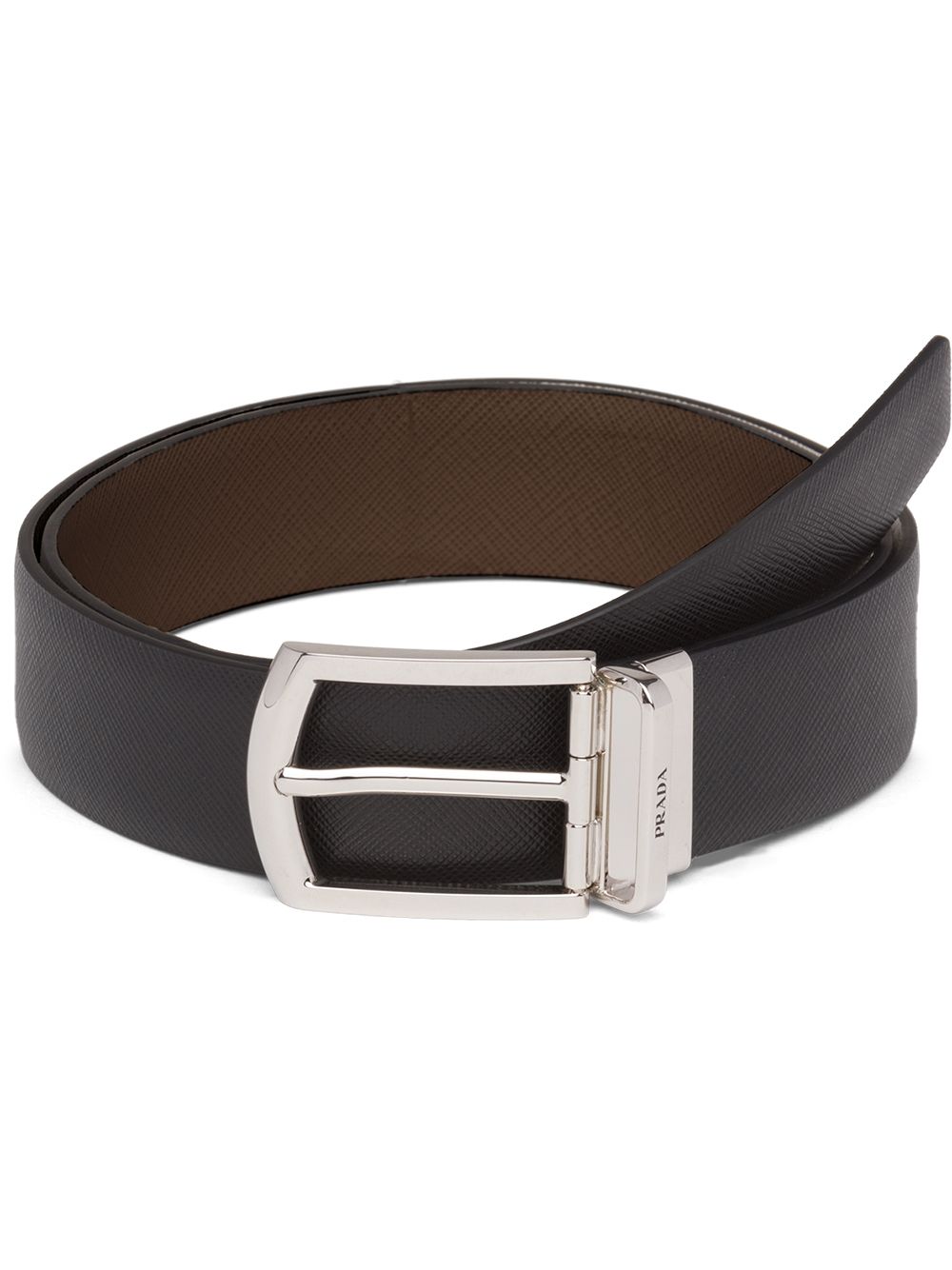 Prada reversible saffiano leather belt - Black von Prada