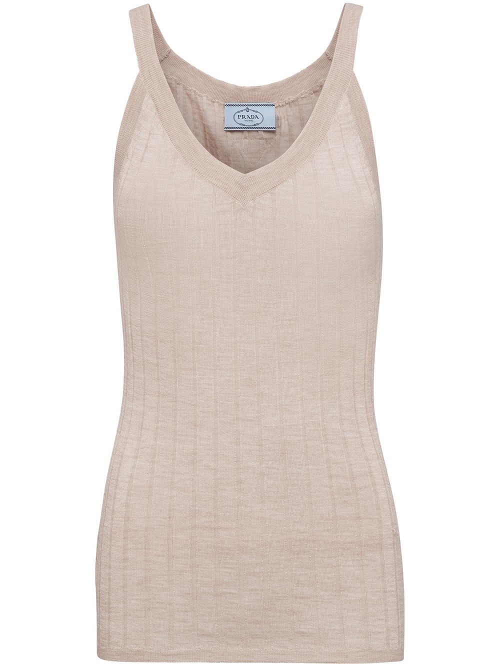 Prada ribbed cashmere tank top - Neutrals von Prada