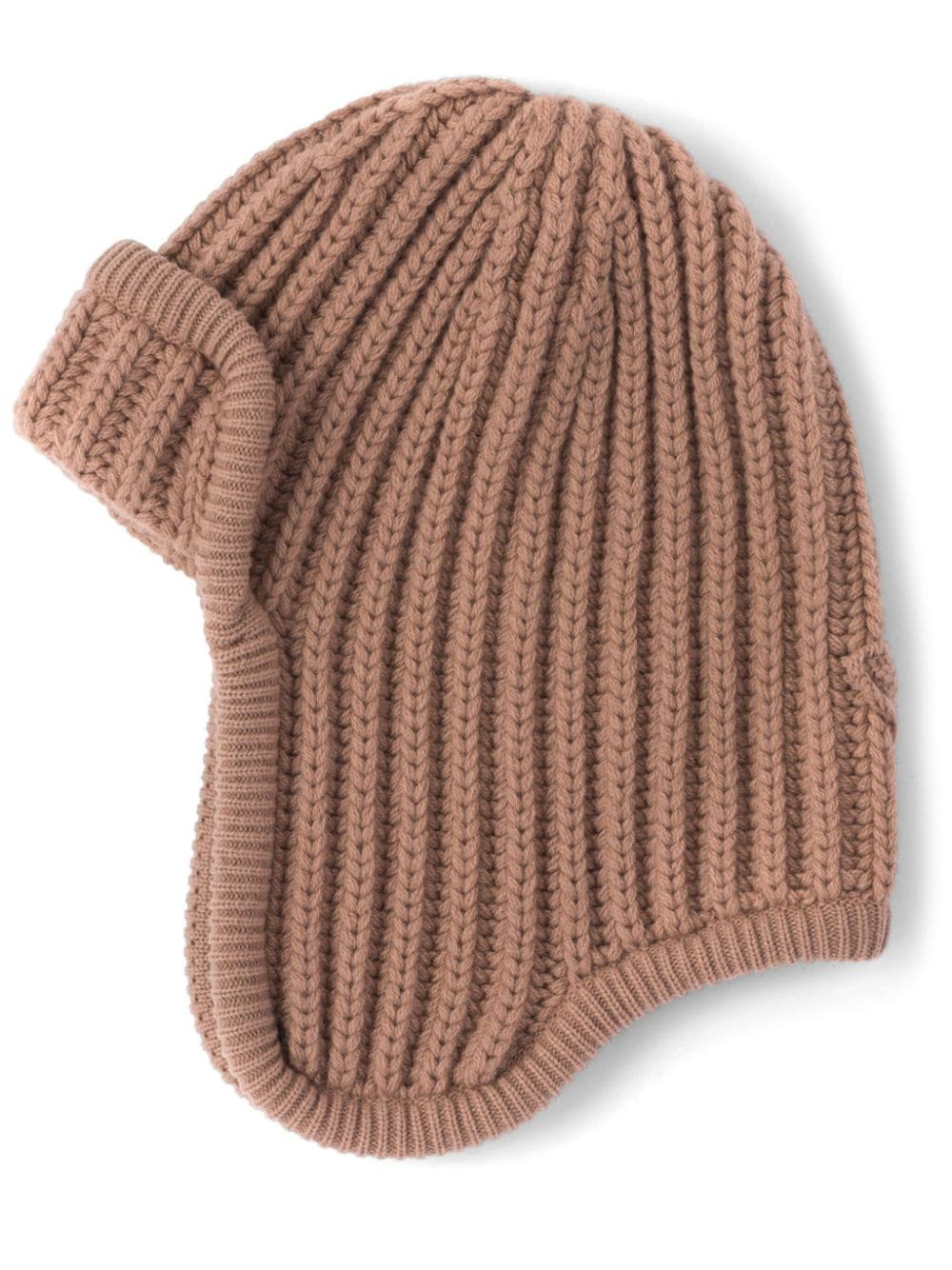 Prada ribbed cashmere trapper hat - Brown von Prada