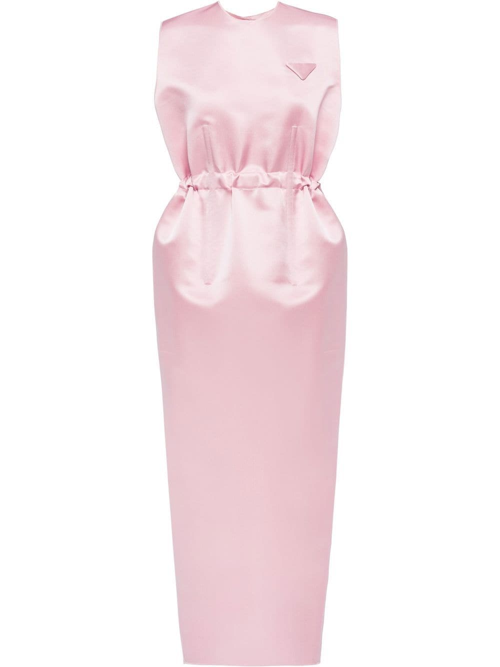 Prada ruched satin midi dress - Pink von Prada