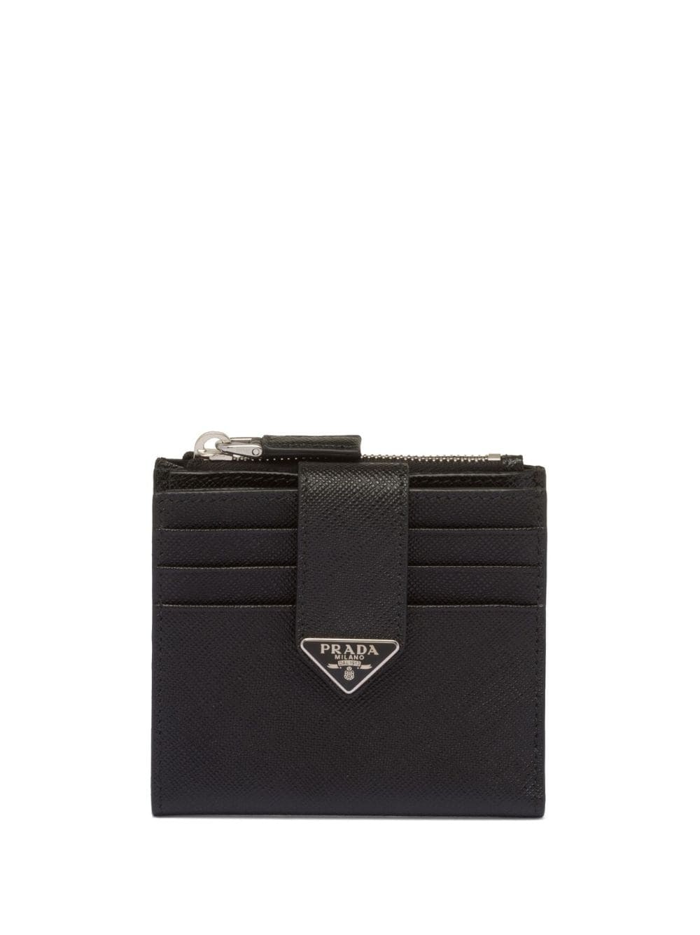 Prada saffiano logo-plaque wallet - Black von Prada
