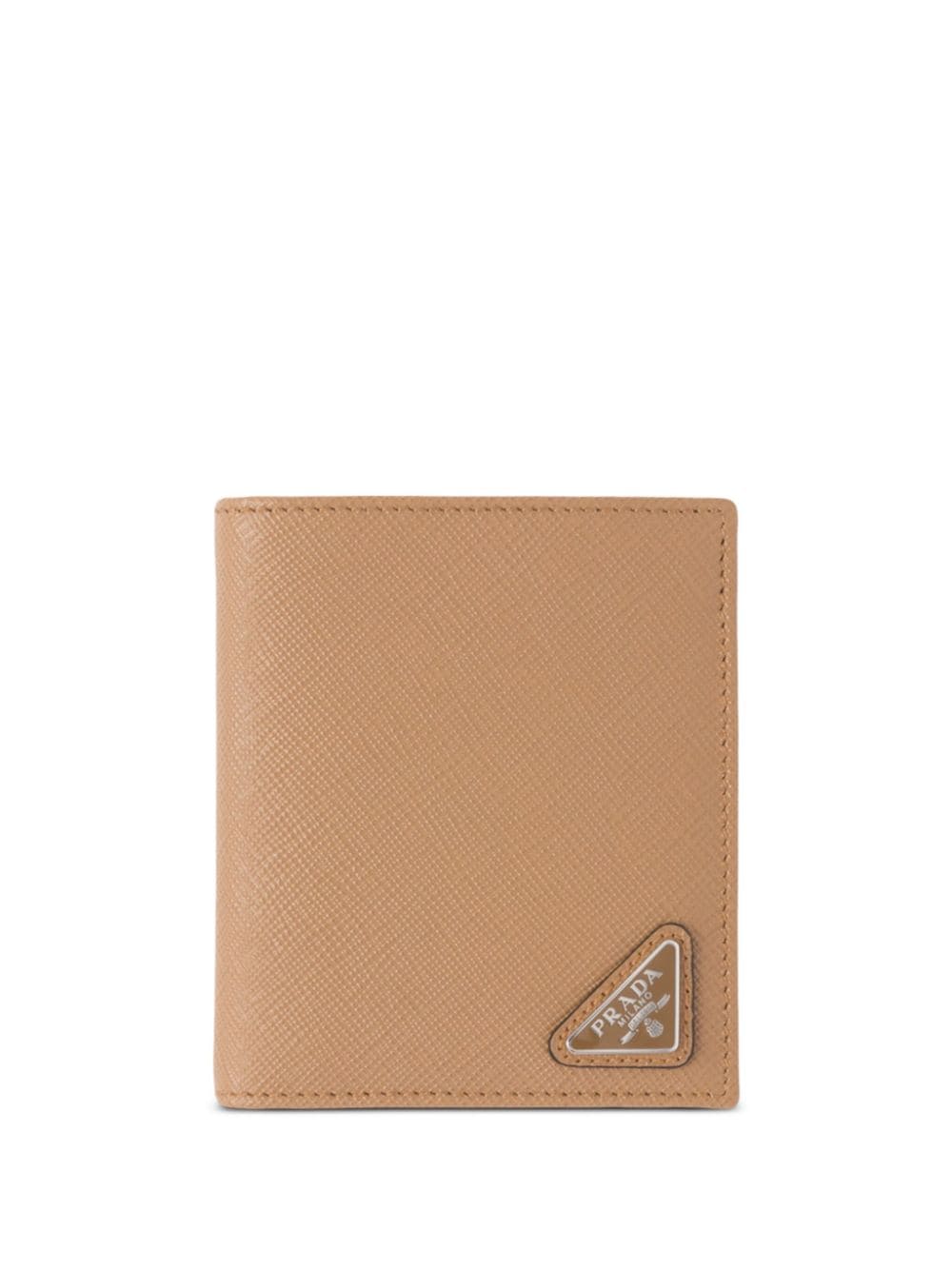 Prada Saffiano leather logo-plaque wallet - Neutrals von Prada