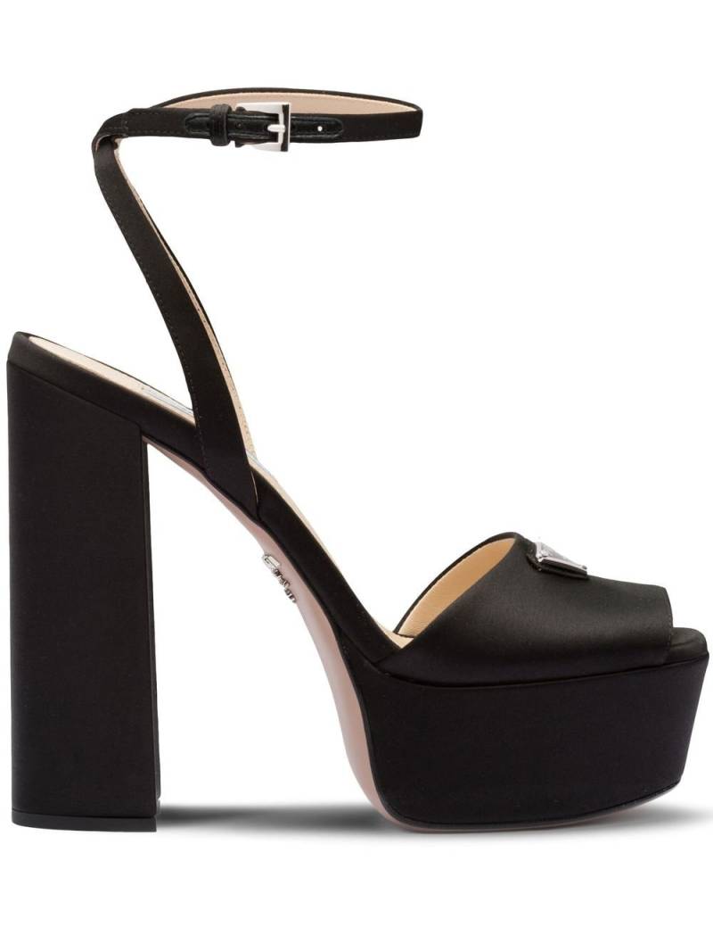 Prada satin platform 135mm sandals - Black von Prada