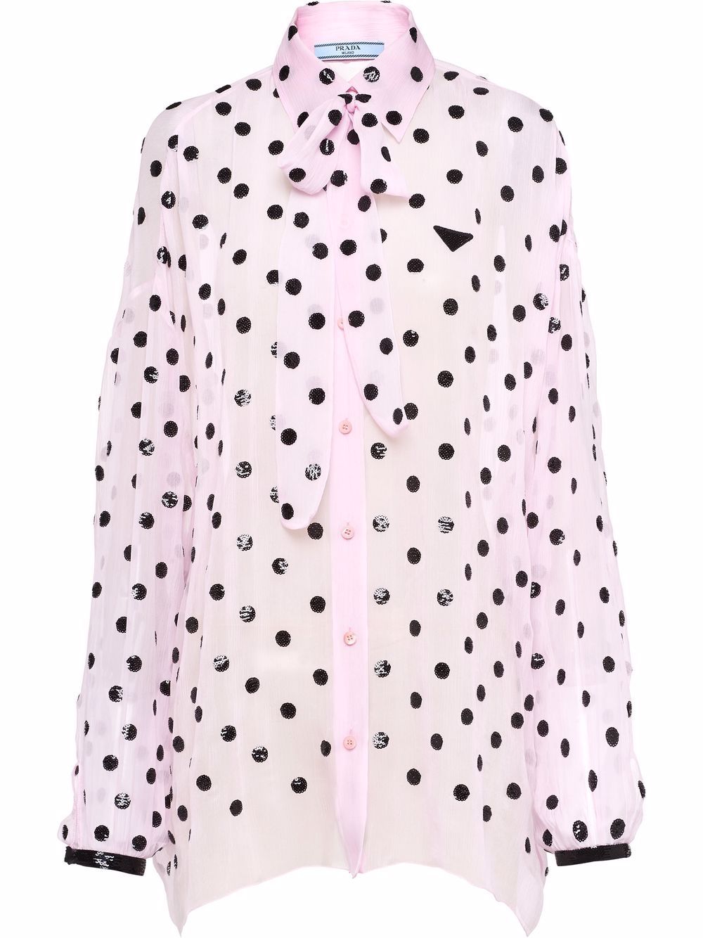 Prada sequin-embellished chiffon shirt - Pink von Prada