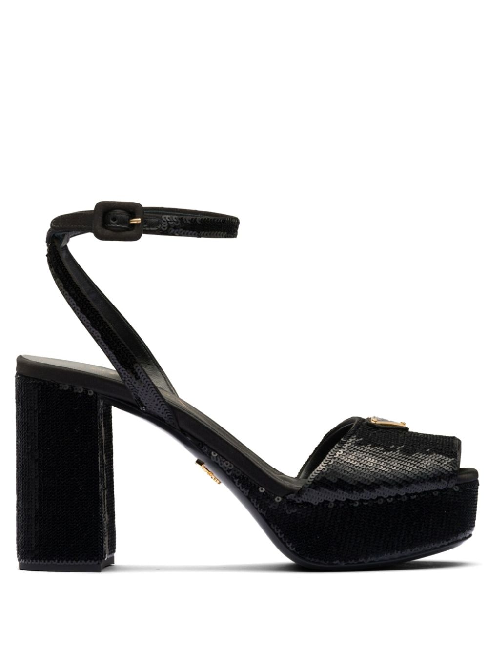 Prada sequinned platform sandals - Black von Prada