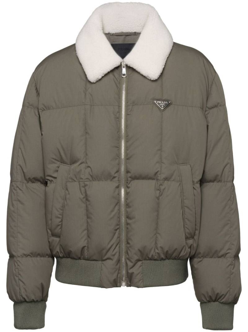 Prada cropped cotton down jacket - Green von Prada