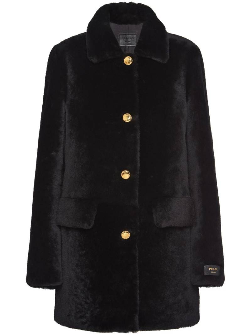 Prada shearling fur coat - Black von Prada