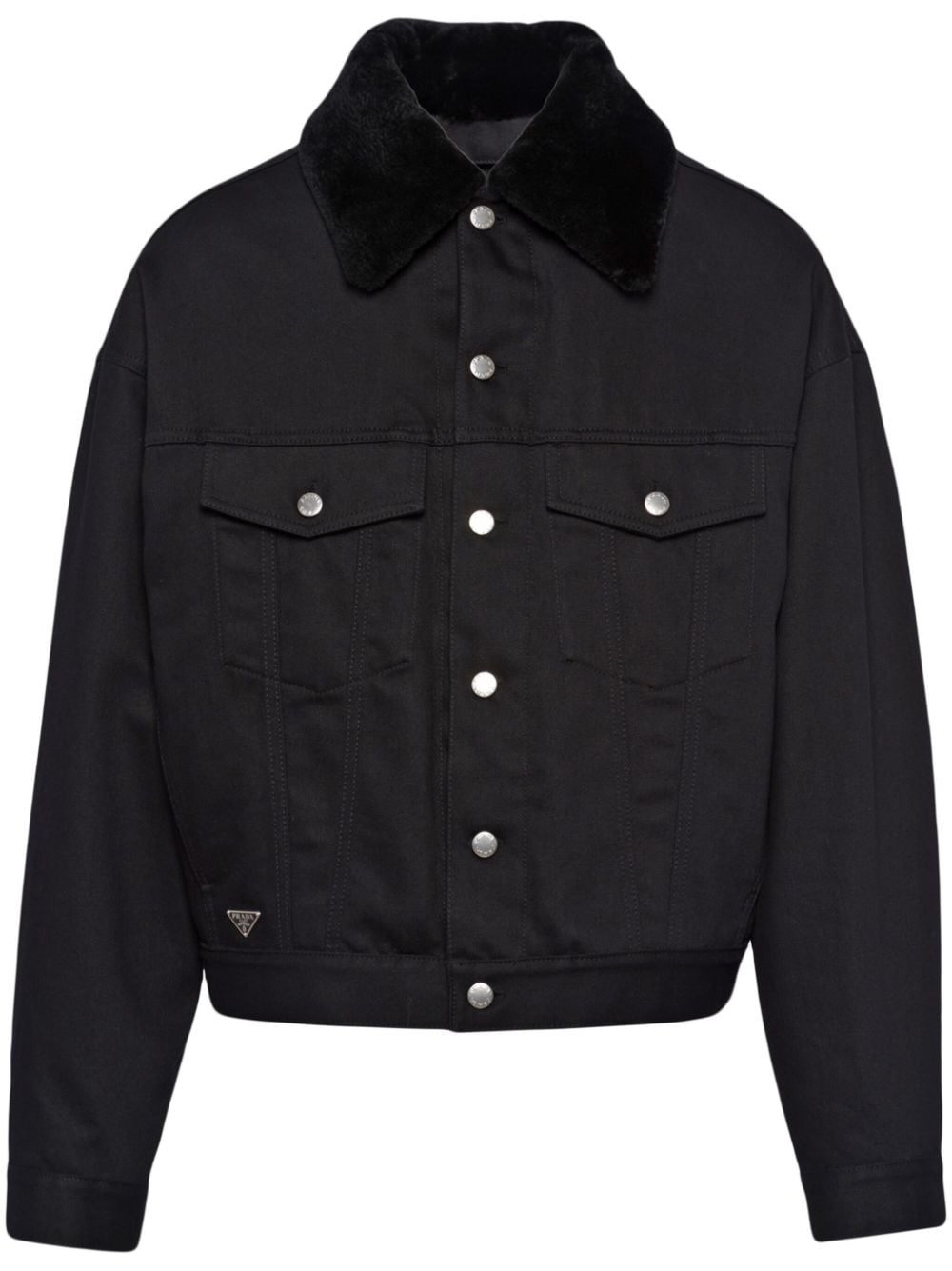 Prada shearling-trim blouson jacket - Black von Prada