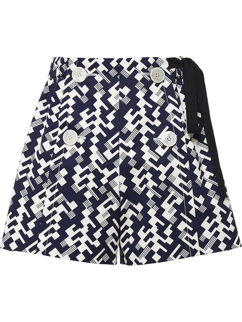 Prada side-tie geometric shorts - Blue von Prada
